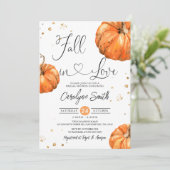 Herfst in Love Pumpkin Bridal Shower Invitation Kaart (Staand voorkant)