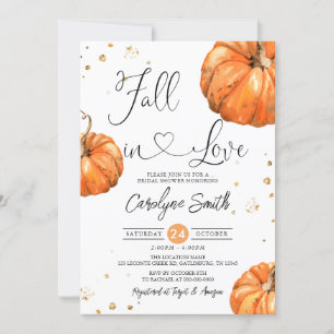 Herfst in Love Pumpkin Bridal Shower Invitation Kaart
