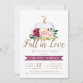 Herfst in Love Pumpkin Bridal Shower Invitation Kaart (Voorkant)