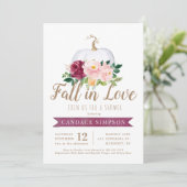Herfst in Love Pumpkin Bridal Shower Invitation Kaart (Staand voorkant)