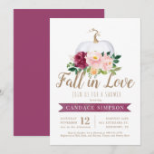 Herfst in Love Pumpkin Bridal Shower Invitation Kaart (Voorkant / Achterkant)