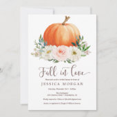 Herfst in Love Pumpkin Bridal Shower Invitations Kaart (Voorkant)