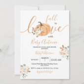 Herfst in Love Pumpkin Floral Baby shower Kaart (Voorkant)