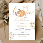 Herfst in Love Pumpkin Floral Baby shower Kaart
