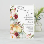 Herfst in Love Pumpkin Floral Vrijgezellenfeest Kaart (Staand voorkant)