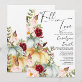 Herfst in Love Pumpkin Floral Vrijgezellenfeest Kaart (Voorkant / Achterkant)