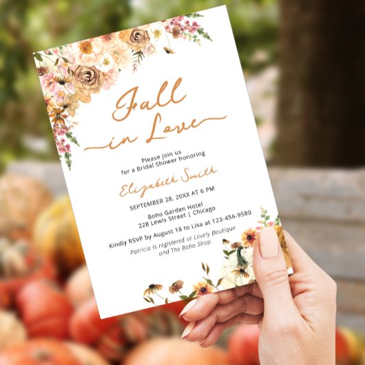 Herfst in Love Pumpkin Floral Vrijgezellenfeest Kaart