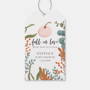 Herfst in Love Pumpkin Girl Baby shower Cadeaulabel
