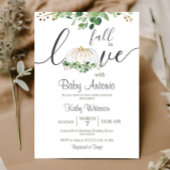 Herfst in Love Pumpkin Greenery Floral Baby shower Kaart