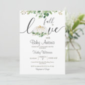 Herfst in Love Pumpkin Greenery Floral Baby shower Kaart (Staand voorkant)