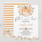 Herfst in Love Pumpkin Herfst Floral Vrijgezellenf Kaart (Voorkant / Achterkant)