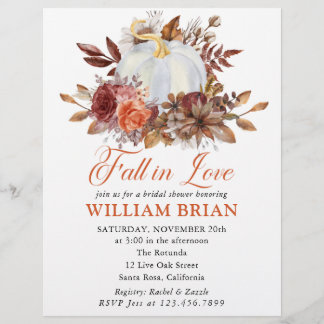 Herfst in Love Pumpkin Herfst in Love Florals Wedd Flyer