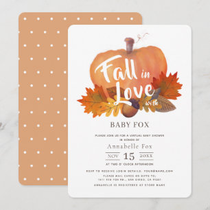 Herfst in Love Pumpkin Herfst Virtual Baby shower Kaart