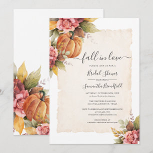 Herfst in Love Pumpkin Pink Floral Vrijgezellenfee Kaart