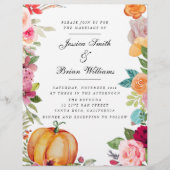 Herfst in Love Pumpkin Pink Herfst Florals Weddens Flyer (Voorkant)