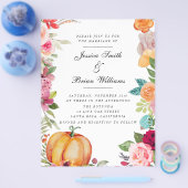 Herfst in Love Pumpkin Pink Herfst Florals Weddens Flyer (Enkel)