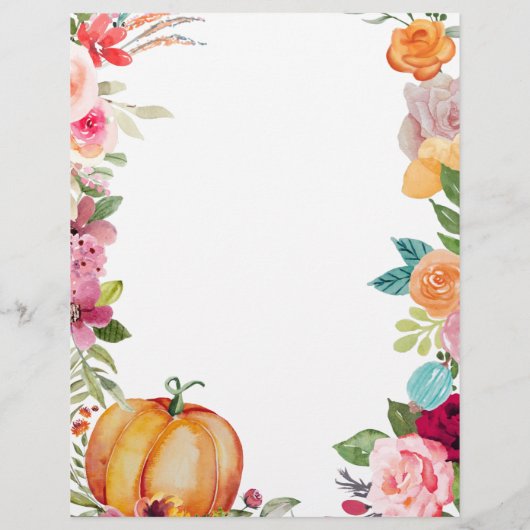 Herfst in Love Pumpkin Pink Herfst Florals Weddens Flyer (Achterkant)