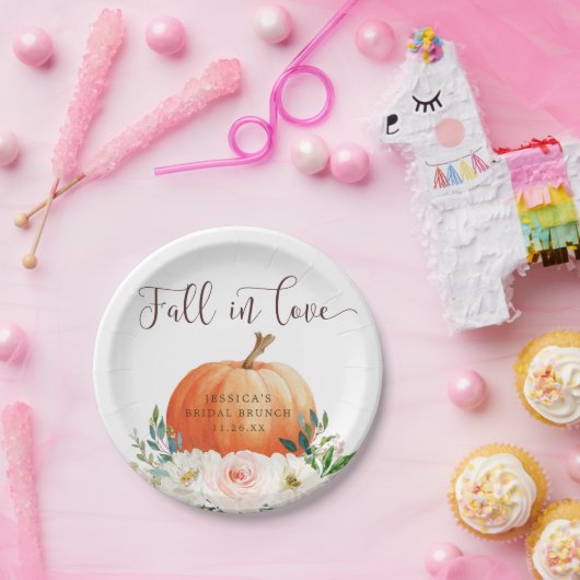 Herfst in Love Pumpkin Rustic Paper Bord (Feest)