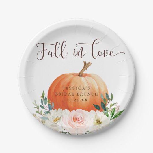 Herfst in Love Pumpkin Rustic Paper Bord (Voorkant)