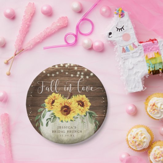 Herfst in Love Pumpkin Sunflower Bord (Feest)