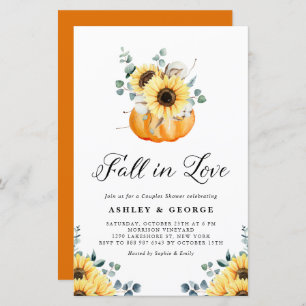 Herfst in Love Pumpkin Sunflower Couples Shower
