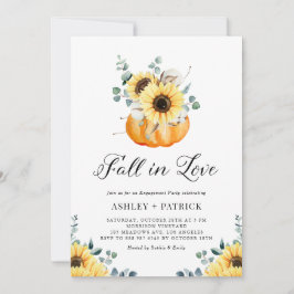 Herfst in Love Pumpkin & Sunflower Engagement Part Kaart