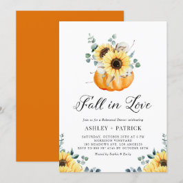 Herfst in Love Pumpkin & Sunflower Rehearsal Dinne Kaart
