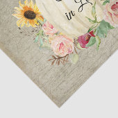 Herfst in Love Pumpkin Sunflower Roos Floral Wood Tissuepapier (Detail)