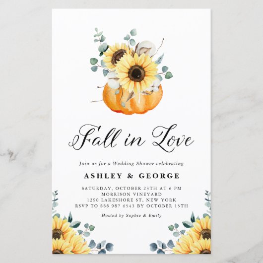 Herfst in Love Pumpkin Sunflower Weduwingower (Voorkant)