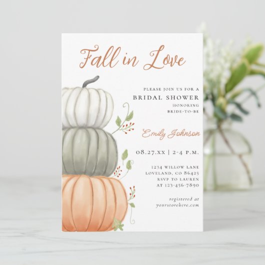 Herfst in Love Pumpkin Vrijgezellenfeest Kaart (Staand voorkant)