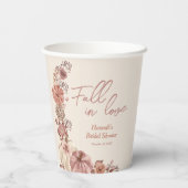 Herfst in Love Pumpkin Vrijgezellenfeest Papieren Bekers (Achterkant)