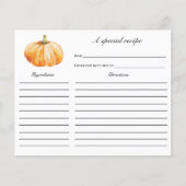 Herfst in Love Pumpkin Vrijgezellenfeest Recipcard (Voorkant)