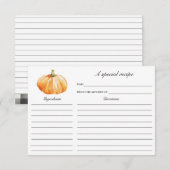 Herfst in Love Pumpkin Vrijgezellenfeest Recipcard Informatiekaartje (Voorkant / Achterkant)