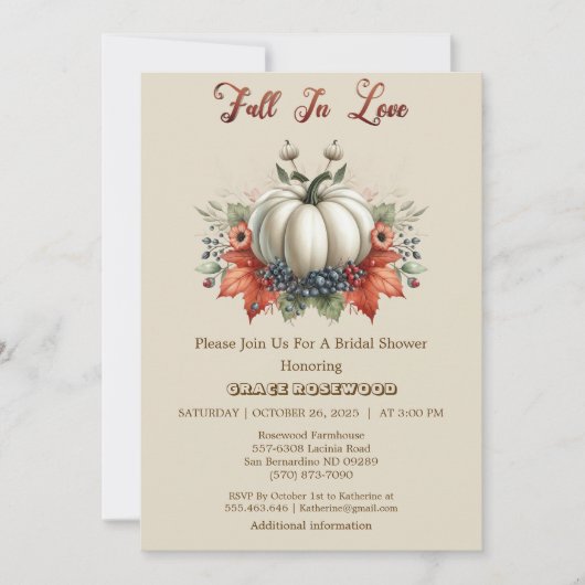 Herfst In Love Pumpkins Country Beige Vrijgezellen Kaart (Voorkant)