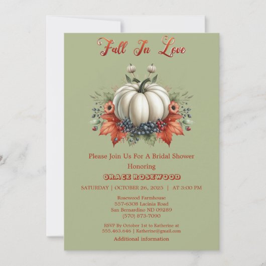 Herfst In Love Pumpkins Forest Green Vrijgezellenf Kaart (Voorkant)