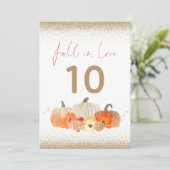Herfst in Love Pumpkins Glitter Wedding Table Numb (Staand voorkant)