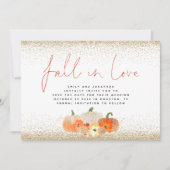 Herfst in Love Pumpkins Gold Glitter QR Code Wedde Save The Date (Voorkant)