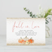 Herfst in Love Pumpkins Gold Glitter QR Code Wedde Save The Date (Staand voorkant)