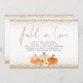 Herfst in Love Pumpkins Gold Glitter QR Code Wedde Save The Date (Voorkant / Achterkant)