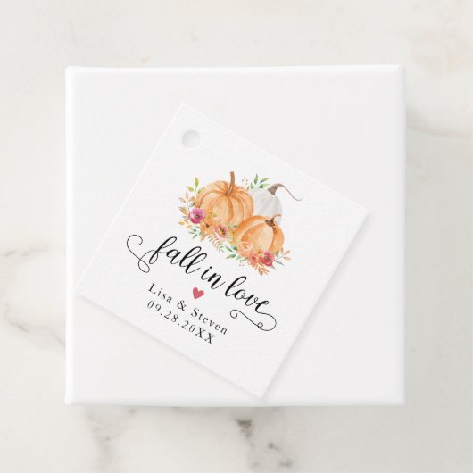 Herfst in Love Pumpkins Wedding Bedankjes Labels (In situ)