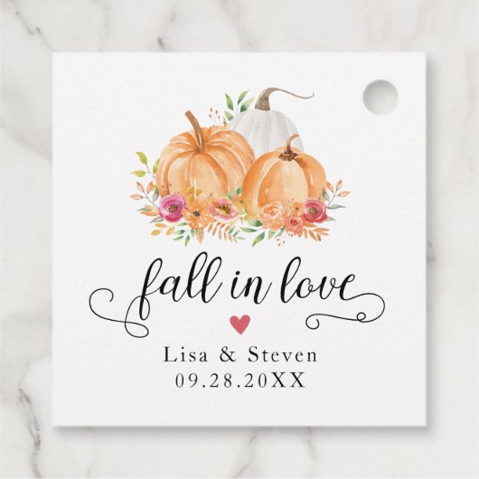 Herfst in Love Pumpkins Wedding Bedankjes Labels (Achterkant)