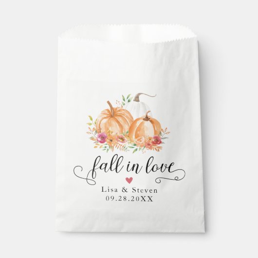 Herfst in Love Pumpkins Wedding Bedankzakje (Voorkant)