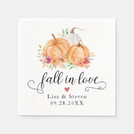Herfst in Love Pumpkins Wedding Napkins Servet