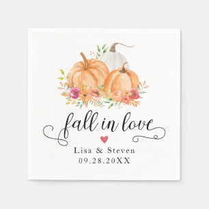 Herfst in Love Pumpkins Wedding Napkins Servet