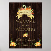 Herfst in Love Pumpkins Welcome Weddenschap Poster (Voorkant)