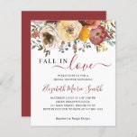 Herfst in Love Red Floral Bridal Shower<br><div class="desc">Burgundy Red Yellow Greenery Floral Waterverf Herfst in Love Autumn Bridal Shower Invitation</div>