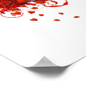 Herfst in Love Red Tree met hartfalen Poster (Hoek)