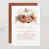 Herfst in Love Rehearsal Dinner Rust Flowers Pumpk Kaart (Voorkant / Achterkant)