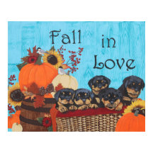 Herfst in Love Rottweiler Print