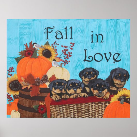 Herfst in Love Rottweiler Print (Voorkant)